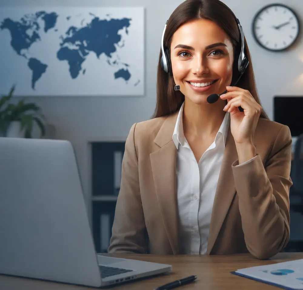 Support agent assisting a traveler over a call